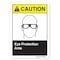 Signmission ANSI Caution Sign, Eye Protection Area, 5in X 3.5in Decal, 3.5" H, 5" W, Landscape OS-CS-D-35-L-19754 - alternate 1